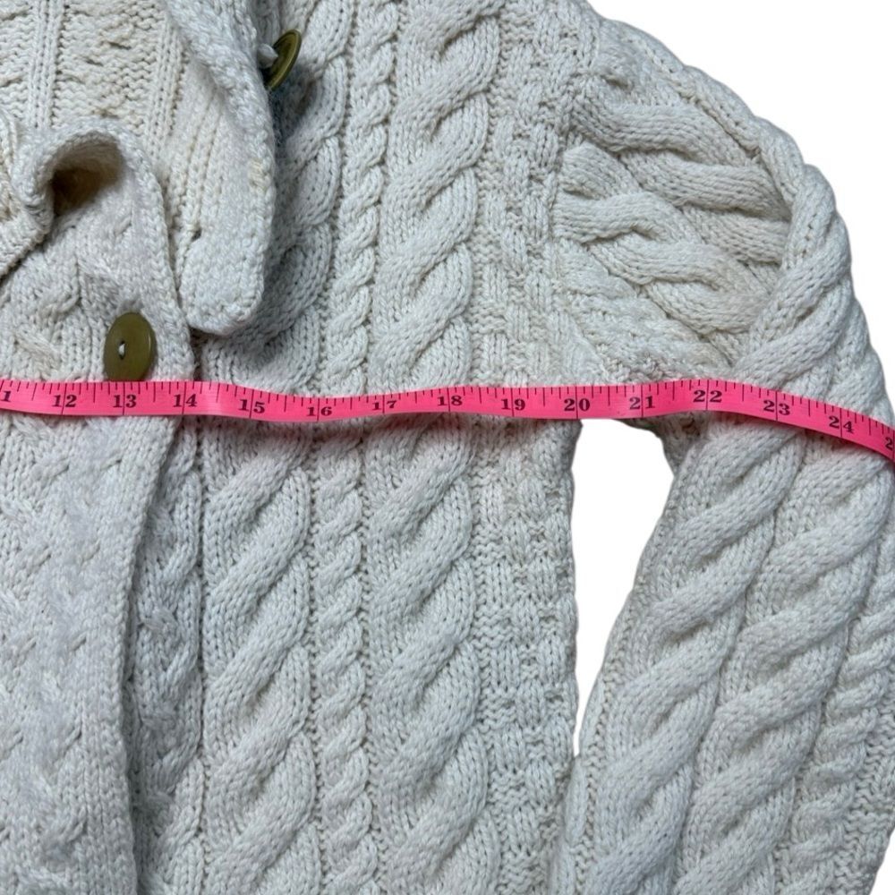 Aran Woollen Mills Super Soft Merino 3 Button Sweater Ivory Medium - Picture 8 of 9